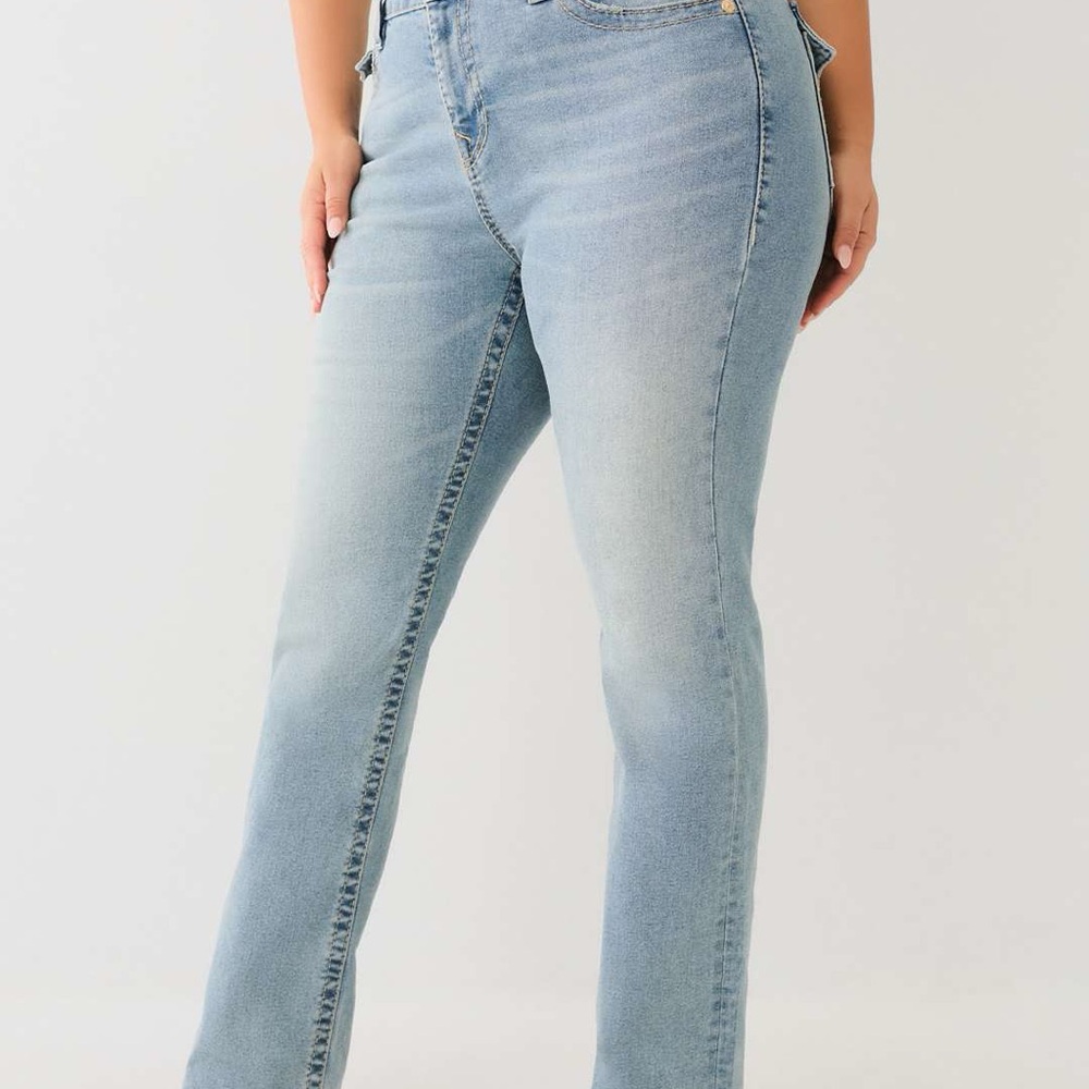 True Religion Women's Straight Leg Jeans - Soft Blue